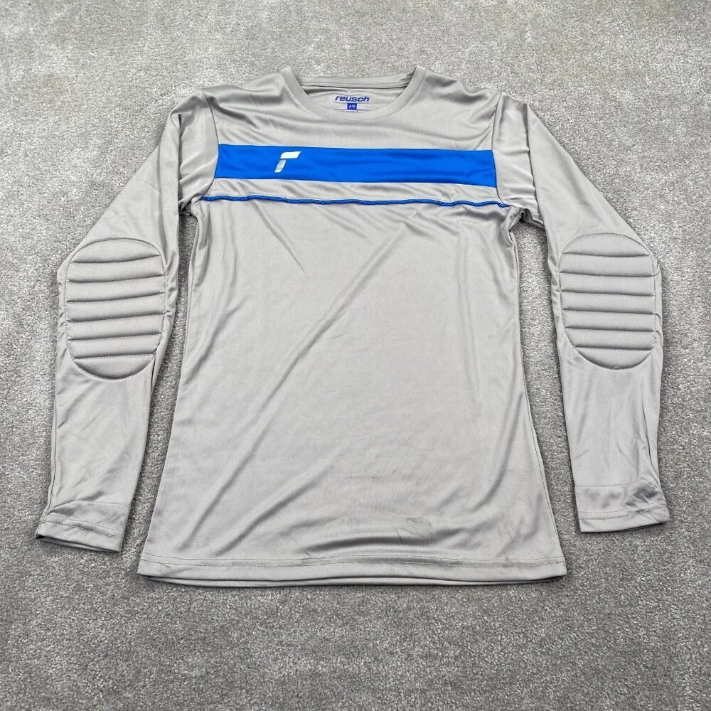 Reusch Goalkeeper Padded Long Sleeves Jersey Top Gray Blue Unisex Size XL